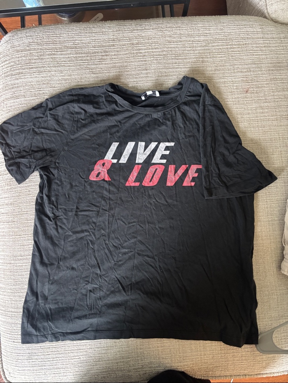 Live & Love Graphic Tee - Black with White & Red Print